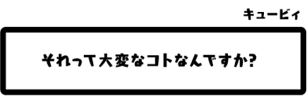 キュービィ：それって大変なコトなんですか？