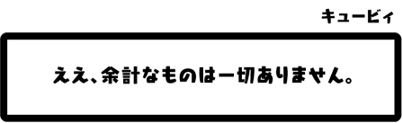 キュービィ：ええ、余計なものは一切ありません。