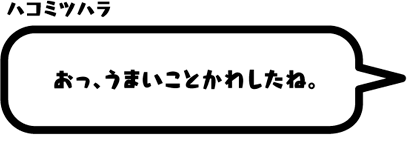 ハコミツハラ：おっ、うまいことかわしたね。